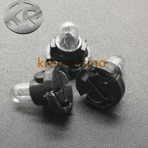 10pcs T4 Bulbs Lamps for Honda Toyota Nissan Mitsubishi Dashboard Instrument 14V 1.12W Black Base