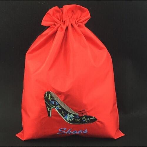 10pcs Embroidery High heels Reusable Dust Bag for Shoes Travel Portable Drawstring Storage Pouches Silk Protective Dust Cover