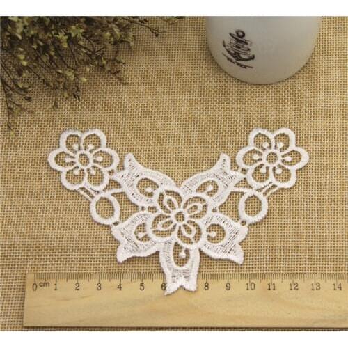 20 PCS LP-DA29 White And Black Polyester Lace Trim Lace Flowers Applique Trim Sewing Craft 130MM * 85MM