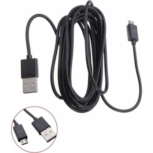 3 Meter Micro USB Cable Black/White Charging Cord Replacement For Playstation 4 Game Controller