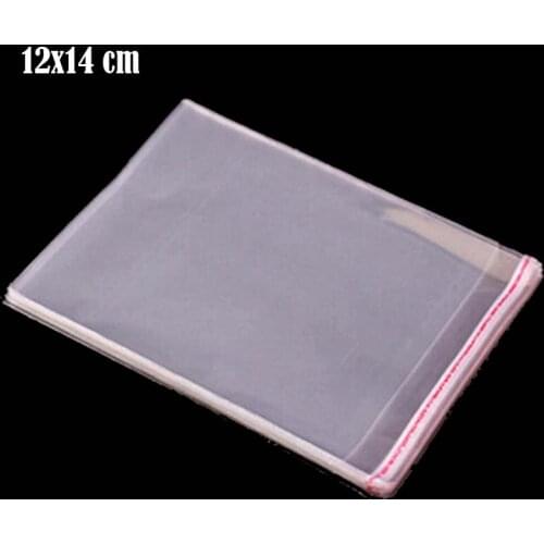 400pcs New Self Adhesive Seal Plastic Packaging Bag for Candy 12cmx14cm+3cm Clear Small Gift Bags