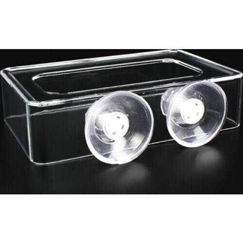 Aquarium Arcylic Square Float Feeder Ring Suction Cup Betta Fish Food Feeding Cup Shrimp Feeder for Plant Tank Fish Tank