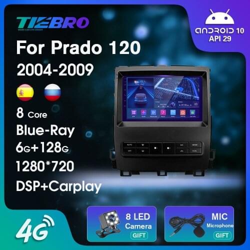 Blu-ray IPS ScreenCar Radio For Toyota Land Cruiser Prado 120 2004-2009 2DIN Android10.0 GPS Navigation Auto Radio Car Video IGO