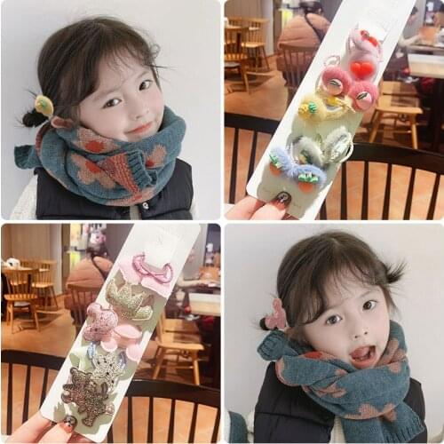 Lovely Childrens Hairball Hair Circle Autumn Winter Baby Elastic Rubber Band Cartoon Flower Scrunchies Kids Hair Accessories
