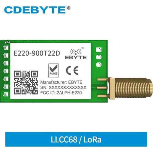 E220-900T22D LoRa Wireless UART Module RSSI ISM 868MHz 915MHz 22dBm Module LoRa Spread Spectrum UART Interface SMA-K Antenna