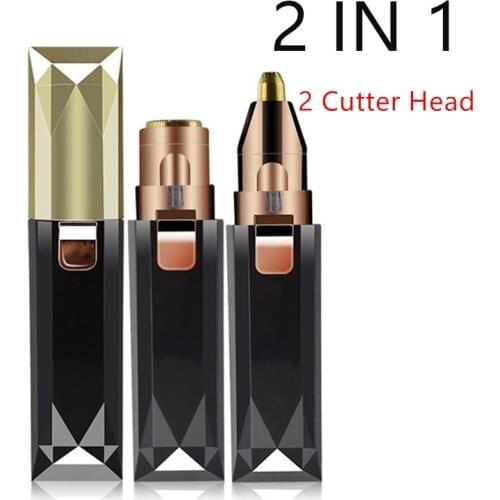 2 IN 1 Electric Eyebrow Trimmer Epilator Makeup Women Painless Shaver Razors Portable Facial Hair Remover Women depilator 40#4