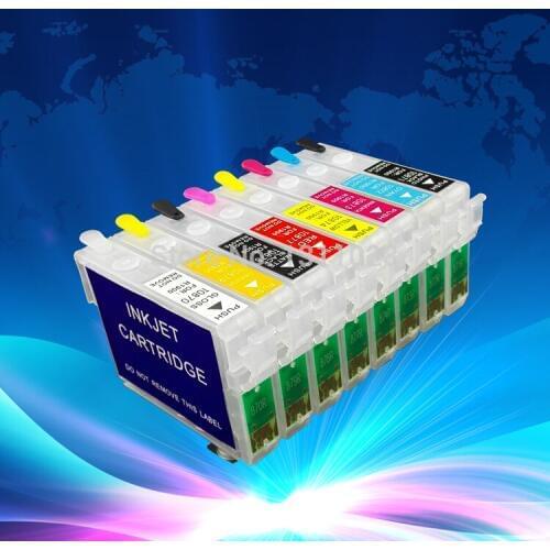 INK WAY T0870-T0879 T0870-T0874, T0877-T0879 R1900 Refillable ink cartridge for Stylus Photo R1900 with ARC,1 Set, 8 PCS
