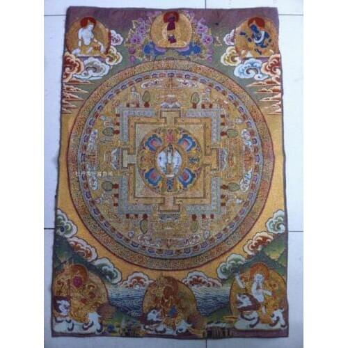 Chinese Antique collection the Thangka embroidery buddha diagram /2