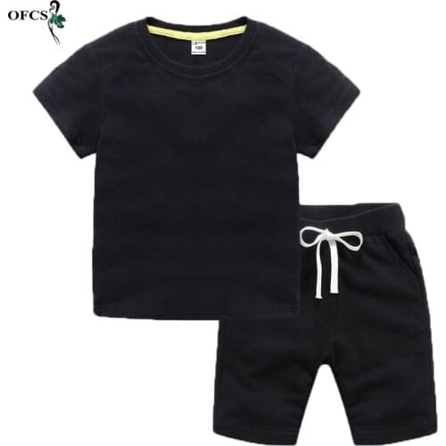 New Retail Children Summer Clothing Sets Cotton Kids Cartoon T Shirt + Beach Shorts 2 Pcs Casual Tracksuit For Girl Suit Clothes