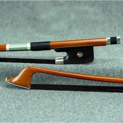 800BFB 3/4 Size French Style Master Pernambuco Bass Bow Ebony Frog Black Natural Horsehair Bass Parts Accessories