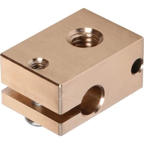 Copper Brass Heater Block,V6 Heating Block for E3D Copper Hot End for High Temperature of 3D Printer
