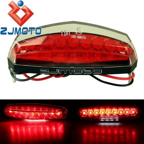 Motorcycle Clear Lens Red Light Taillight 9 LED Rear Stop Light Universal E8 Tail Light License Plate Light For Yamaha Kawasaki