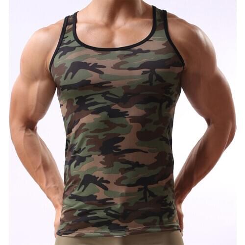 2021 Men Tank Top New Brand Sportswear Camouflage Undershirt Bodybuilding Singlet Fitness Sleeveless Vest Men Tank Tops