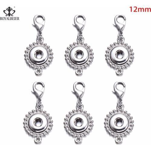 ROYALBEIER 10pcs/lot Alloy Snap Button Base Fit 12mm/18mm Snap Button Replaceability DIY Jewelry Accessories FL0016
