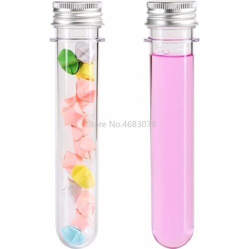 25pcs 30ml Excellent Plastic Transparent Test Tubes With Aluminum Cap Bottles 25x110mm School Supplies Lab Equipments