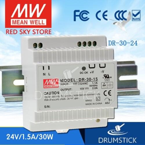 Ship from Russia) MEAN WELL DR-30-24 24V 1.5A meanwell DR-30 36W Single Output Industrial DIN Rail Power Supply