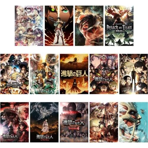 Attack on Titan 1 Posters Japanese Anime Silk Wall Sticker Prints Clear Image Livingroom Bedroom Bar Home Art Brand 20*30cm