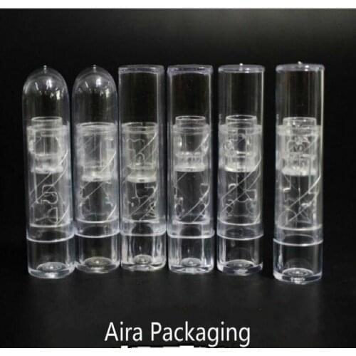 Clear Empty Lip Balm Container 9mm Round Plastic Professional Lipstick Sample Tubes Cosmetic Containers 100pcs /Lot