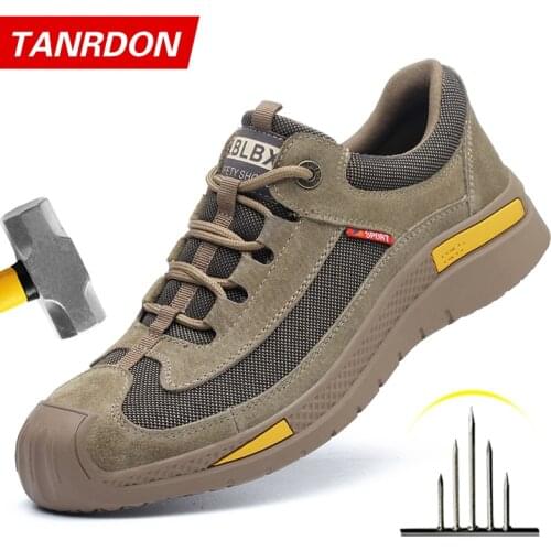 Work Shoes Hollow Breathable Steel Toe Boots Lightweight Safety Work Shoes Anti-slippery For Men Women Male Work Sneaker