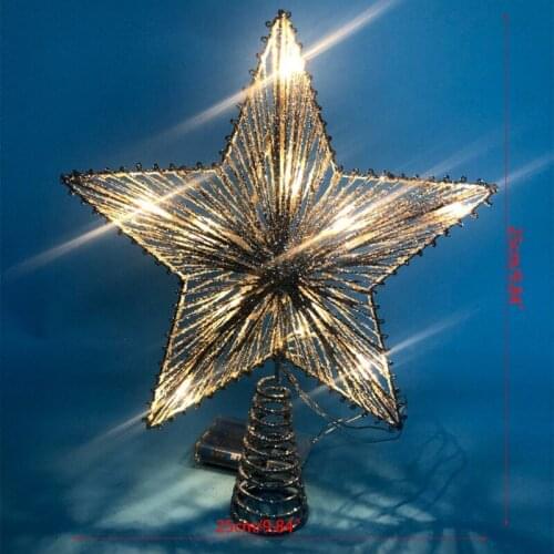 Christmas Tree LED Star Tree Topper Battery Operated Treetop Decoration Hanging Xmas Decoration Ornament Topper