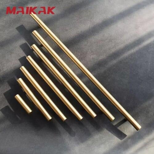 Diameter 10mm Stainless Steel Handles Gold Kitchen Door T Bar Straight Handle Knobs Cabinet Pull Furniture Handle