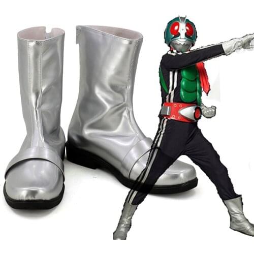 Kamen Rider Double Masked Rider 1 Silver Cosplay Boots Shoes Custom Made