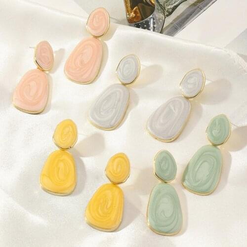 Earring Candy-colored All-match Small Lines Fresh Charming Drop Earrings for Club