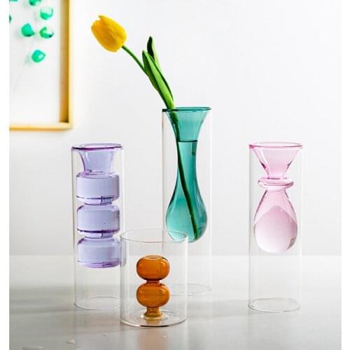 Nordic Glass Vase Wedding Centerpiece Planter Terrarium for Wedding Party Event Home Office Decor Table Decorative Vases