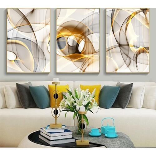 Modern Abstract Fluorescent Line Geometric Poster Canvas Print Mural Modern Art Picture Painting Of Living Room Home Decoration