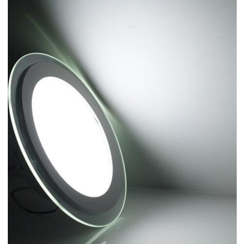 LED Panel Light 6W/9W/12W/18W Glasses Led Round Panel Recessed Ceiling Downlight AC85-265V White/Warm White