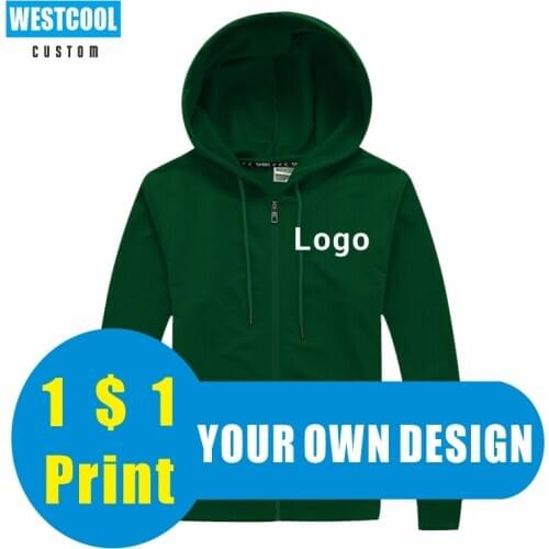 11 Colors Thin Hoodie Custom Logo Embroidery Hoody Personalized Brand Text Photo Cheap Zipper Hoodie WESTCOOL