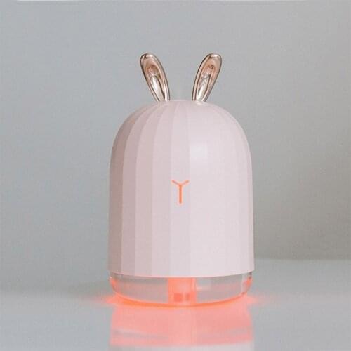 Rabbit 220ml Ultrasonic Air Humidifier Aroma Essential Oil Diffuser USB Fogger Mist Maker with LED Night Light for Home Car