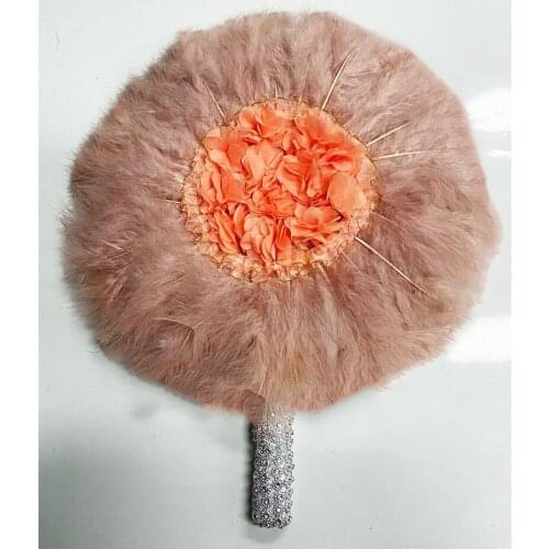 Feather Hand Fan Handmade Luxurious African Dance Lace Feather Fans for Wedding Party Gift Dropshipping Top Wedding Decoration