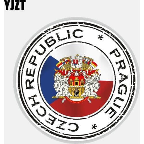 YJZT 12.5CM*12.5CM Personality Window Body Car Sticker Czech Republic Prague Coat Decal 6-2753