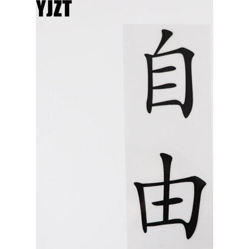 YJZT 5.5CM*15.6CM Chinese Characters Car Sticker Funny And Humorous Words Letters 13D-0340
