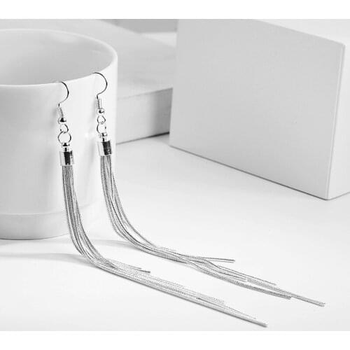 Korean Personality Temperament Metal Tassel Linear Earring Oorbellen Earrings For Women Long Earrings Jewelry Brincos