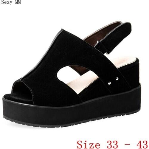 Women Platform High Heel Wedge Sandals Summer Shoes Slippers Woman High Heels Wedges Gladiator Sandals Plus Size 33- 40 41 42 43