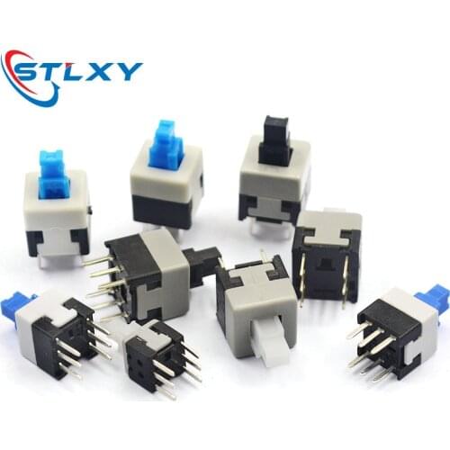 10PCS/LOT 5.8x5.8 7x7 8x8 8.5x8.5mm Self Locking / UNlock Push Tactile Power Micro Switch 6 Pin Button Switches