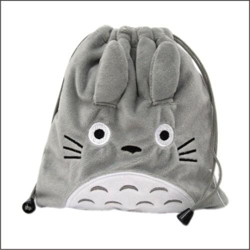 10 Pcs/Lot Anime My Neighbor Totoro Drawstring Pocket Koala Unicorn Cute Plush Toy Doll Storage Bag Girls Cosmetic Gift Bag
