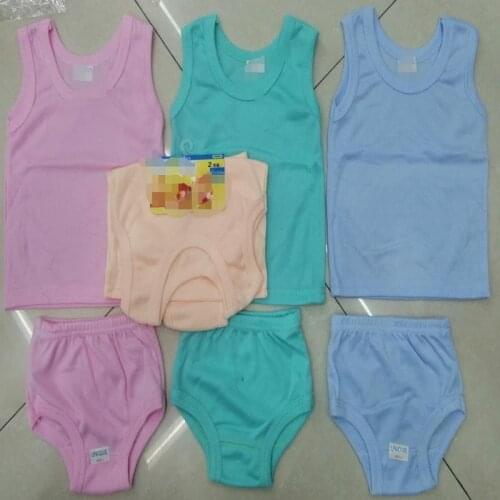 100% cotton baby cloth suit summer kids vest and pant 2 pcs fit kids body cloth different color easy for sport