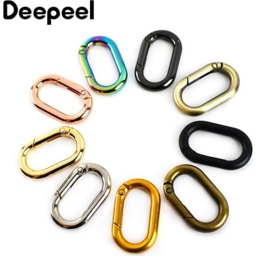 20pcs 25mm Spring Metal Oval O Rings Buckles Trigger Clasp Clip for Bag Strap Webbing Keychain Carabiner DIY Handbag Accessory