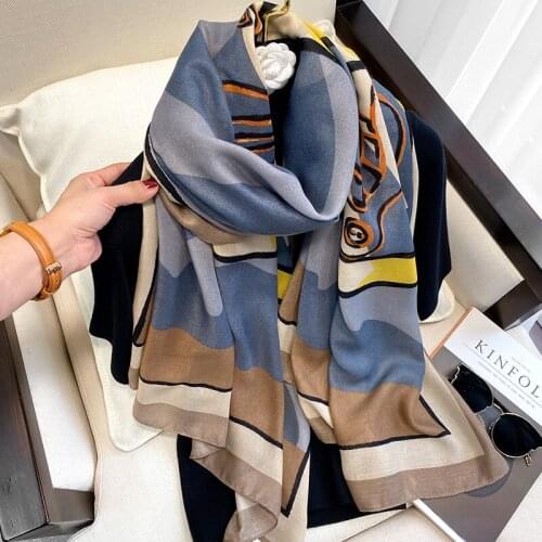 2021 spring cotton scarf women pashmina shawl hijab wrap design print foulard female headband large beach stoles