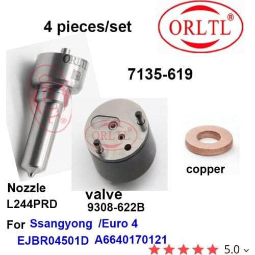 4pc /set ORLTL Nozzle L244PRD Control Valve 9308-622B Repair Kits 7135-619 L244PBD for EJBR04501D A6640170121 Ssangyong