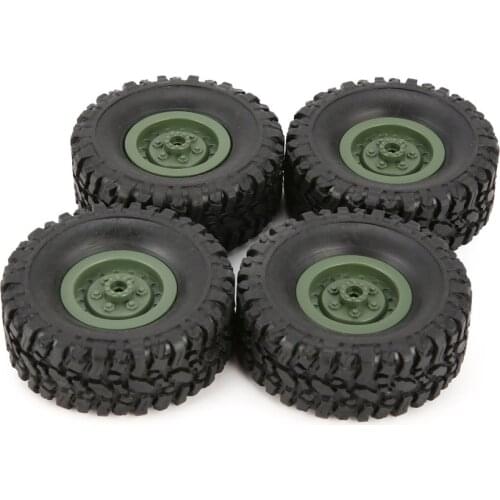 4pcs Rubber Wheel Rim Tire Tyre for RC 1/16 Climbing Crawler Car WPL B-1/B-24/C-14/C-24/B-16 Truck Part Spare Part Accessories