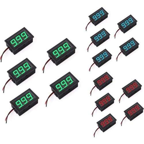 5Pcs Mini Digital Voltmeter DC4.5V-30.0V 0.56 Inch Two-Wire LED Panel Digital Display Voltmeter