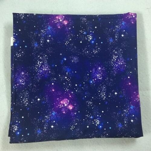 50x105cm Navy Blue Star Space Printed Cotton Fabric Star Fabric Patchwork Cloth Bag Home Decor