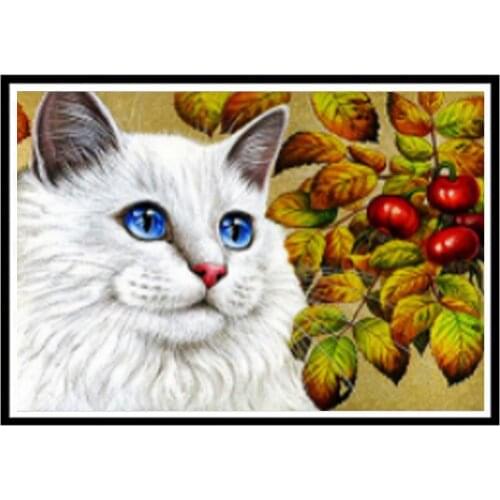 5D DIY Diamond Painting Animal Cat Mosaic Imitation Cross Stitch Mosaic Home Decoration Wall Sticker