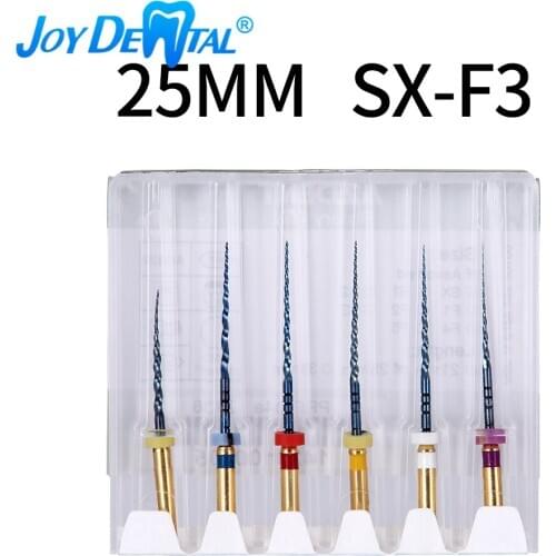 6pcs SX-F3 25MM Dental Heat Activated Files Engine Use Rotary for Preparing Root Canal Treatment