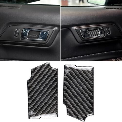 80% HOT SALES！！！2Pcs Car Door Handle Bowl Stickers Cover Trim Fit for Ford Mustang 2015-2017
