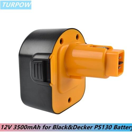 Turpow for Black&Decker 12V 3500mAh NiMH PS130 Tool Power Battery Firestorm Replaceable PS130A A9252 A9275 HP331 HP331K-2 HP331K